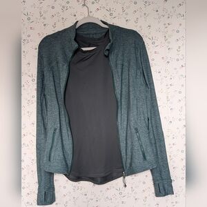 💚 🩶 Lululemon S Teal Dark Gray Define Zip-Up Jacket + M tank